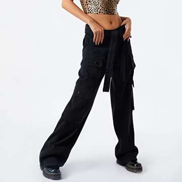 Franhais Wide Leg High Waisted Denim Pants for Women