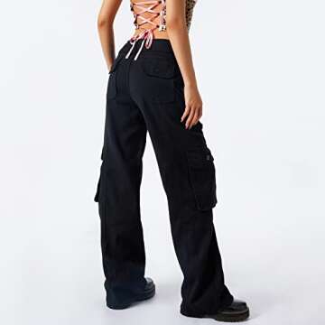 Franhais Wide Leg High Waisted Denim Pants for Women