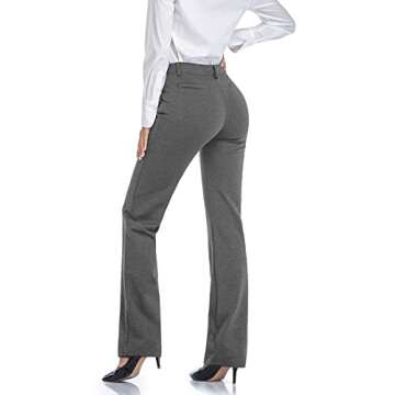 Tapata Women's 26''/28''/30''/32''/34'' Stretchy Straight Dress Pants with Pockets Tall, Petite, Reg...