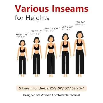 Tapata Women's 26''/28''/30''/32''/34'' Stretchy Straight Dress Pants with Pockets Tall, Petite, Regular for Office Work Business 32",New Charcoal,M