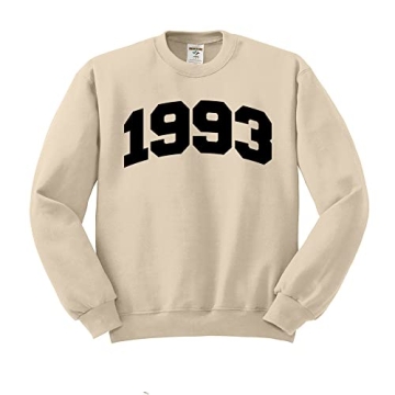 TeesAndTankYou 1993 College Style Sweatshirt - Unisex Oversized in Khaki