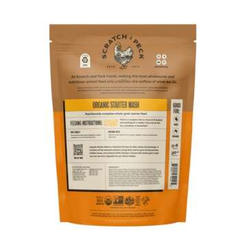 Scratch and Peck Whole Grain Starter Mash for Baby Chicks and Ducklings – Organic, Non-GMO, 10 lb ...