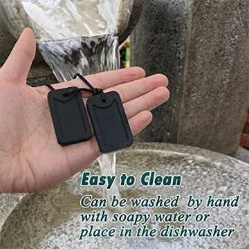 Sensory Chew Necklace for Kids and Adults, Silicone Dog Tag Pendant Chewy for Autism ADHD SPD PICA and Oral Motor Chewing Needs, Fidget Chewable Necklaces (Black)