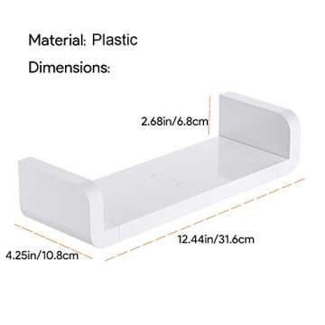 LAIGOO Adhesive Floating Shelf Wall Shelf Non-Drilling, U Bathroom Organizer Display Picture Ledge Shelf for Home Decor/Kitchen/Bathroom Storage-LPM02(M)