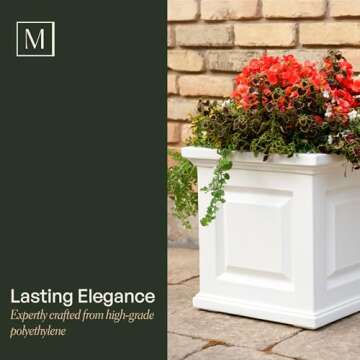 Durable Mayne Nantucket Square Planter for Flowers