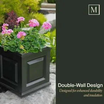 Durable Mayne Nantucket Square Planter for Flowers