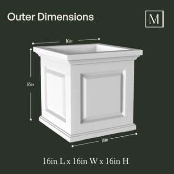 Durable Mayne Nantucket Square Planter for Flowers