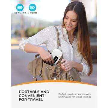 CooCoCo Portable Heating Pad for Period Cramps, Cordless Waist Belt for Menstrual Cramp Relief, Fast Heat Pad with 4 Heat Levels and 4 Vibration Modes, Gifts for Women Girl, White