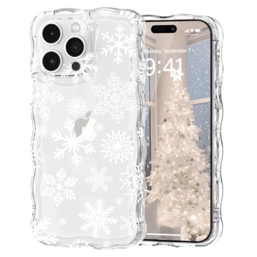 L-FADNUT Christmas Phone Case for iPhone 14 Pro Max, Cute Santa & Elk Design