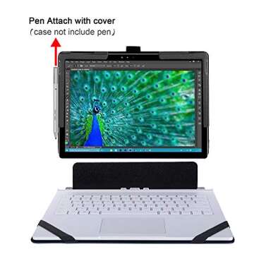 hongyixun Surface Book 2/3 13.5 Inch Case, 2 in 1 Kickstand Book Style Cover for Microsoft Surface Book 3 Laptop Tablet Cases, Black