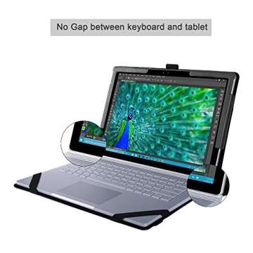 hongyixun Surface Book 2/3 13.5 Inch Case, 2 in 1 Kickstand Book Style Cover for Microsoft Surface Book 3 Laptop Tablet Cases, Black