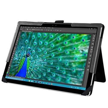 hongyixun Surface Book 2/3 13.5 Inch Case, 2 in 1 Kickstand Book Style Cover for Microsoft Surface Book 3 Laptop Tablet Cases, Black