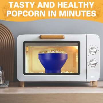 The Original Korcci Microwaveable Silicone Popcorn Popper, Microwave Popcorn Popper, Collapsible Mic...