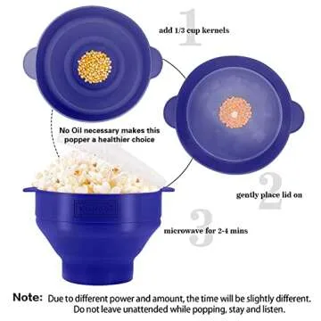 Amazing Korcci Microwave Silicone Popcorn Popper