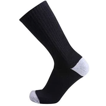 EnerWear 10P Pack Men's Cotton Moisture Wicking Heavy Cushion Crew Socks (10-13/shoe size 6-12 (10 P...