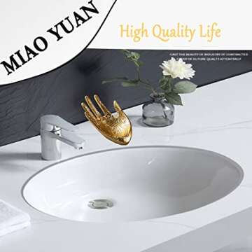 MIAO YUAN 2 PCS Gold Hand Jewelry Tray Trinket Dish Necklaces Bracelets Earrings Rings Watches Organizer Holder Delicate Decorations High-End Gifts For Friends and Families (Gold)