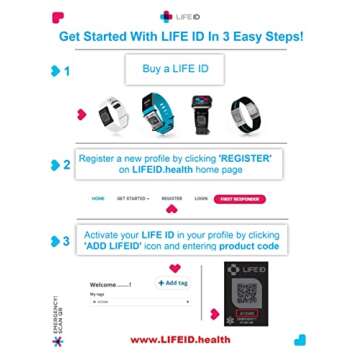 LIFE ID Medical Alert Bracelet for Safety Anytime Anywhere