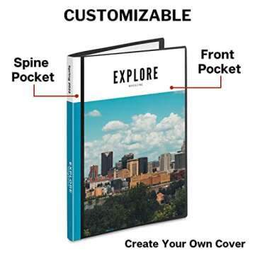 Dunwell Small Presentation Book 5.5x8.5" (2-Pack, Black), 24 Pockets Display 48 Half Size Pages, Plastic Binders with Sleeves, 5.5 x 8.5 Mini Booklets, Acid-Free Poly
