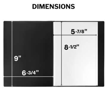 Dunwell Small Presentation Book 5.5x8.5" (2-Pack, Black), 24 Pockets Display 48 Half Size Pages, Plastic Binders with Sleeves, 5.5 x 8.5 Mini Booklets, Acid-Free Poly