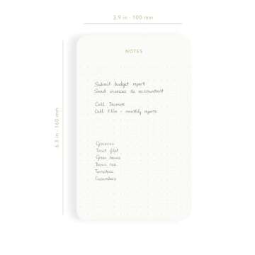 Pinesman - Elegant Desk Notepads for Professionals, Executive's Memo Pads, Minimalist, Gold Foiled, Dotted Layout, 3 Pack, 225 Sheets Total (75 Each), 6.3" x 3.9”, 80 GSM, Eco-friendly, FSC™ Certified Small Notepad