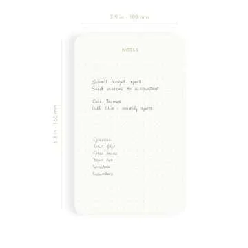 Pinesman - Elegant Desk Notepads for Professionals, Executive's Memo Pads, Minimalist, Gold Foiled, Dotted Layout, 3 Pack, 225 Sheets Total (75 Each), 6.3" x 3.9”, 80 GSM, Eco-friendly, FSC™ Certified Small Notepad
