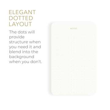 Pinesman - Elegant Desk Notepads for Professionals, Executive's Memo Pads, Minimalist, Gold Foiled, Dotted Layout, 3 Pack, 225 Sheets Total (75 Each), 6.3" x 3.9”, 80 GSM, Eco-friendly, FSC™ Certified Small Notepad