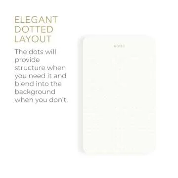 Pinesman - Elegant Desk Notepads for Professionals, Executive's Memo Pads, Minimalist, Gold Foiled, Dotted Layout, 3 Pack, 225 Sheets Total (75 Each), 6.3" x 3.9”, 80 GSM, Eco-friendly, FSC™ Certified Small Notepad