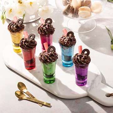 M&N HOME Colorful Shot Glasses - Fun Bachelor Party Decorations or Bar Glasses - 2 ounce Set of 6