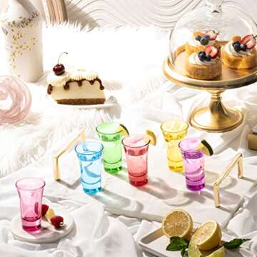 M&N HOME Colorful Shot Glasses - Fun Bachelor Party Decorations or Bar Glasses - 2 ounce Set of 6