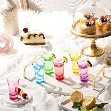 M&N HOME Colorful Shot Glasses - Fun Bachelor Party Decorations or Bar Glasses - 2 ounce Set of 6