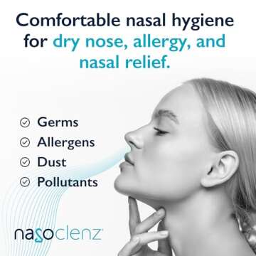 NasoClenz Nasal Cleansing Kit – Gentle, Washable Wand & Antiseptic Gel, Nose Cleaner Reduces Germs & Nasal Moisturizer for Fast Dry Nose & Allergy Relief (Mint 15 Count, up to 120 uses)