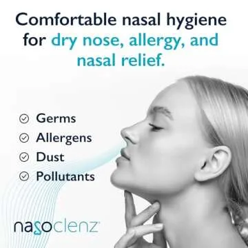 NasoClenz Nasal Cleansing Kit – Gentle, Washable Wand & Antiseptic Gel, Nose Cleaner Reduces Germs & Nasal Moisturizer for Fast Dry Nose & Allergy Relief (Mint 15 Count, up to 120 uses)
