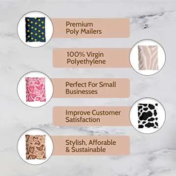 SaintCloudMailers - Poly Mailers 10x13-100 Pack - Shipping Bags for Small Business - Shipping Envelopes - Packing Envelopes - 10x13 Mailers Poly Bags (CowPrint)