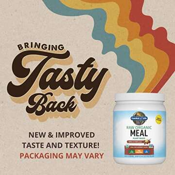 Garden of Life Meal Replacement Shakes, Vegan Protein Powder, Raw Organic Protein Powder, Vanilla Ch...