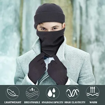 Cozy 9 Piece Winter Hat and Gloves Set for Men