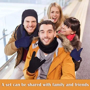 Cozy 9 Piece Winter Hat and Gloves Set for Men