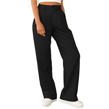 Bnycuml Women's High Waisted Wide Leg Trousers