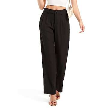 Bnycuml Women's High Waisted Wide Leg Trousers