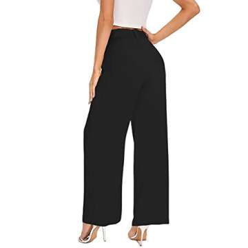 Bnycuml Women's High Waisted Wide Leg Trousers