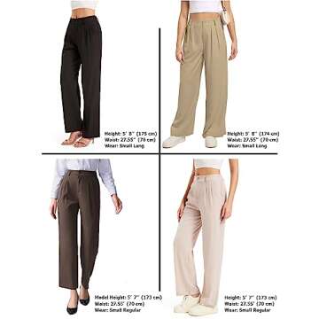 Bnycuml Women's High Waisted Wide Leg Trousers