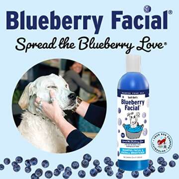 South Bark's Blueberry Facial® Pet Shampoo 12 oz. | Brightener & Tear Stain Remover | Long-Lasting Odor Eliminator | Cruelty-Free | Paraben-Free | Made in The USA