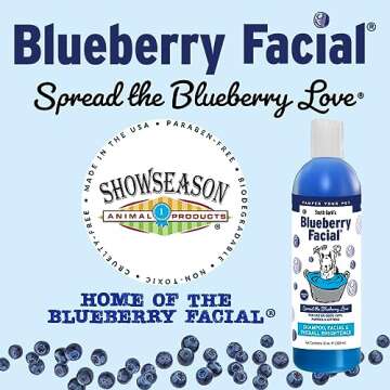 South Bark's Blueberry Facial® Pet Shampoo 12 oz. | Brightener & Tear Stain Remover | Long-Lasting Odor Eliminator | Cruelty-Free | Paraben-Free | Made in The USA