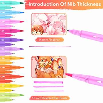 Soucolor Art Supplies for Adults Kids, 72 Colors Dual Tip Brush Fine Tip Markers, Art Kit Drawing Se...