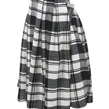 Classic Plaid Knee-Length Dress for Work and Events