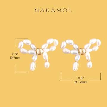 NAKAMOL Simulated White Pearl Lovely Bow Post Earrings