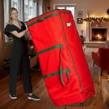 HOLDN’ STORAGE Rolling Christmas Tree Storage Bag with Wheels XXL - Fits Up to 72" Artificial Tree...