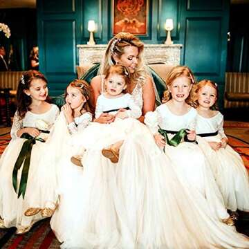 Elegant Toddler Lace Back Tulle Flower Girl Dress