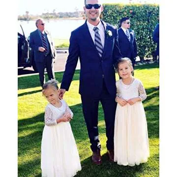 Elegant Toddler Lace Back Tulle Flower Girl Dress