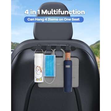 DICMKY 2 Pack Car Seat Hooks for Tesla Model Y Model 3 Accessories 2024 2023 2022 2021, Purse Hanger...