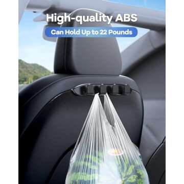 DICMKY 2 Pack Car Seat Hooks for Tesla Model Y Model 3 Accessories 2024 2023 2022 2021, Purse Hanger for Car, Automotive Seat Back Organizers for Purses and Bags, Handbag Backpack Grocery Bag Holder